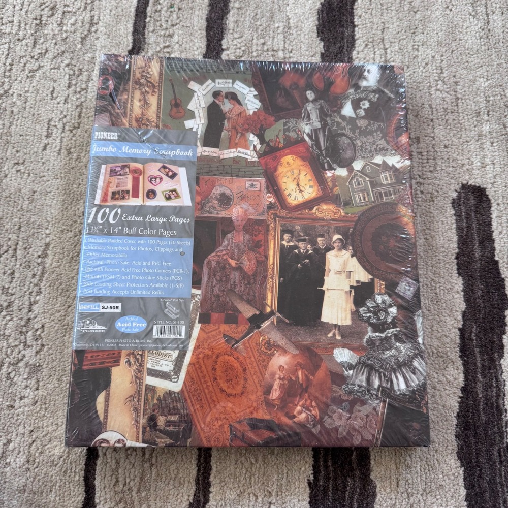 Pioneer Jumbo Memory Scrapbook 100 Large Pages 11.25x14 Vintage Collage SJ100